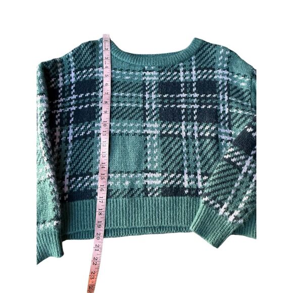Abercrombie & Fitch Wool Blend Green Plaid Pullover Sweater - Picture 6 of 8